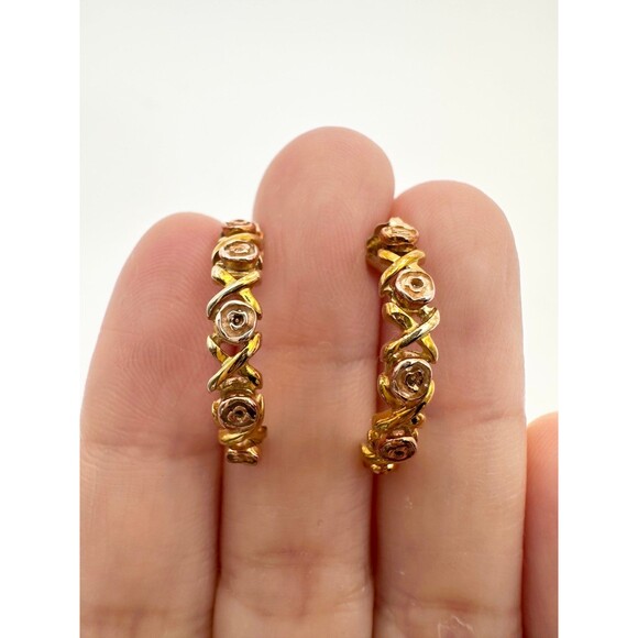 RGC black hills gold 10k 14k rose half hoop post Earrings